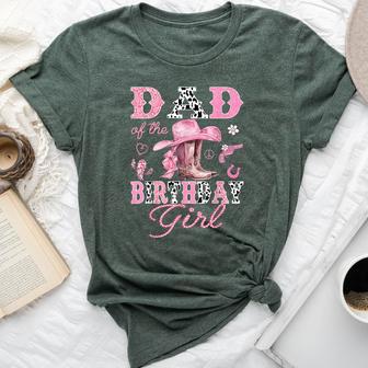 Dad Of The Birthday Girl Pink Cowgirl Western Rodeo Bella Canvas T-shirt - Thegiftio