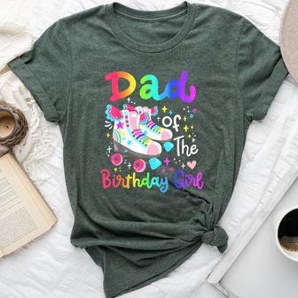 Dad Of The Birthday Girl Skater Roller Skate Family Party Bella Canvas T-shirt - Thegiftio UK
