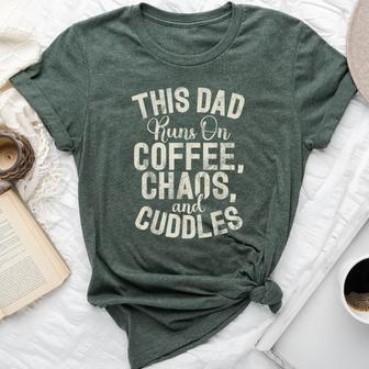 This Dad Runs On Coffee Chaos And Cuddles New Dad Bella Canvas T-shirt - Thegiftio UK