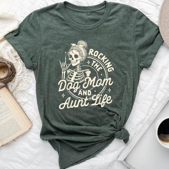 Dog Mama Fur Mama Skeleton Rocking The Dog Mom & Aunt Life Bella Canvas T-shirt - Thegiftio UK
