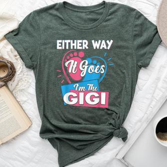 Either Way It Goes I'm The Gigi Gender Reveal Bella Canvas T-shirt - Thegiftio UK