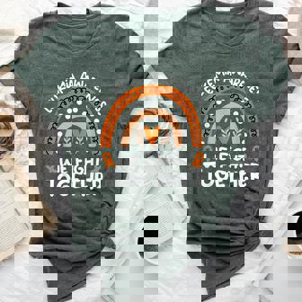 We Fight Together Leukemia Awareness Rainbow Ribbon Outfit Bella Canvas T-shirt | Mazezy