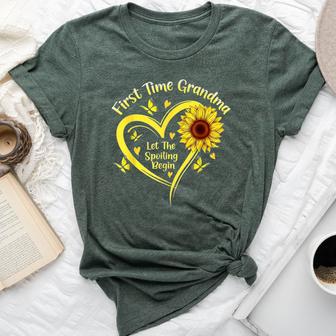 Grandmother First Time Grandma Let The Spoiling Begin Bella Canvas T-shirt - Thegiftio UK