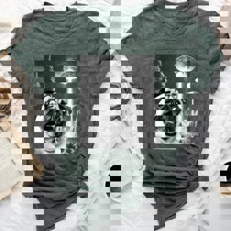 Pug Alien Ufo Taking A Selfie Dog Mom Dad Bella Canvas T-shirt - Thegiftio