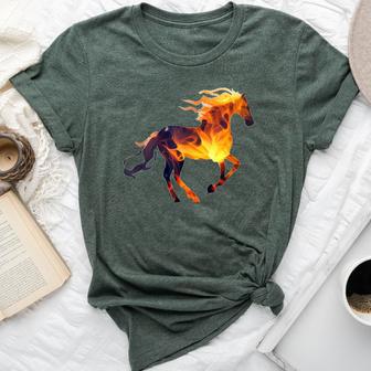 Running Fire Horse For Burning Horse Love Bella Canvas T-shirt - Thegiftio UK