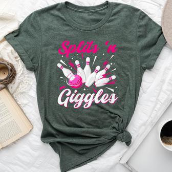 Splits 'N Giggles Bowling Team Cute Bowler Girls Bella Canvas T-shirt - Thegiftio UK