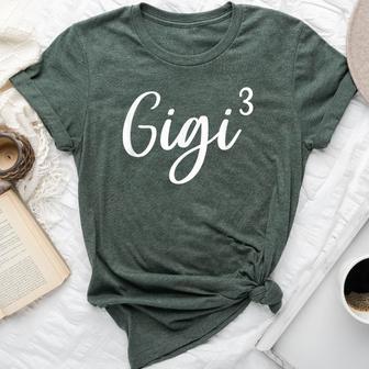 Gigi Of 3 Grandma Of Three Cute Baby Announcement Bella Canvas T-shirt - Thegiftio UK