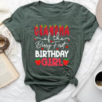 Grandma Of The Berry First Birthday Girl Strawberry Bella Canvas T-shirt - Thegiftio UK