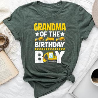 Grandma Of Birthday Boy Construction Theme Party Matching Bella Canvas T-shirt - Thegiftio UK