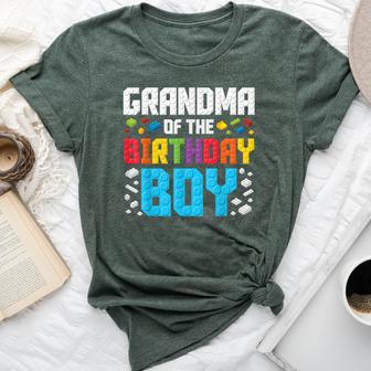 Grandma Of The Birthday Boy Master Builder Building Blocks Bella Canvas T-shirt - Thegiftio
