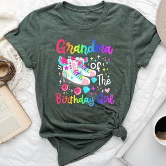 Grandma Of Birthday Girl Skater Roller Skate Family Party Bella Canvas T-shirt - Thegiftio UK
