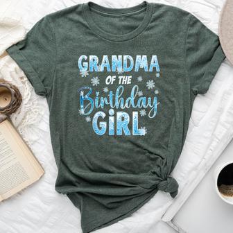 Grandma Of The Birthday Girl Snowflakes Themed Matching Bella Canvas T-shirt - Thegiftio UK