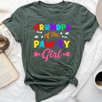 Grandpa Of The Paw-Ty Girl Dog Family Matching Party Bella Canvas T-shirt - Thegiftio UK