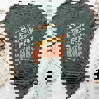 Groovy Retro Let's Be Better Humans Kindness Bella Canvas T-shirt | Mazezy