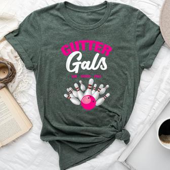 Gutter Gals Bowling Team Name Girls Bella Canvas T-shirt - Thegiftio UK