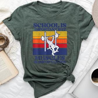 Gym School Important Muscles Importanter Workout Boys Girls Bella Canvas T-shirt - Thegiftio UK