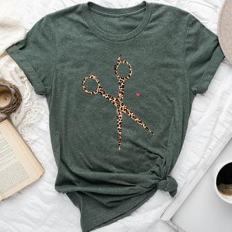 Hair Stylist Hairdresser Cheetah Leopard Scissors Women Bella Canvas T-shirt - Thegiftio UK