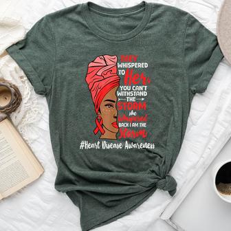Heart Health Black Melanin Heart Disease Awareness Chd Bella Canvas T-shirt - Thegiftio UK
