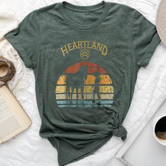 Heartland Retro Vintage Sunset Horse Lover Bella Canvas T-shirt | Mazezy