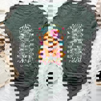 Highland Cow Just A-Little Moody Flower Farm Farmer Bella Canvas T-shirt | Mazezy