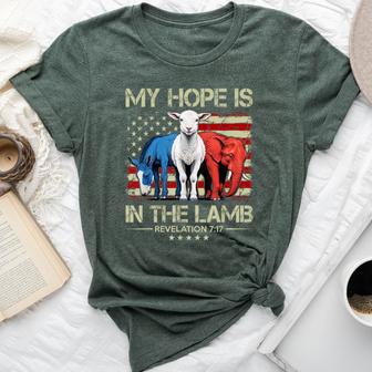 My Hope Is In The Lamb Elephant Donkey Usa Scripture Bella Canvas T-shirt - Thegiftio UK
