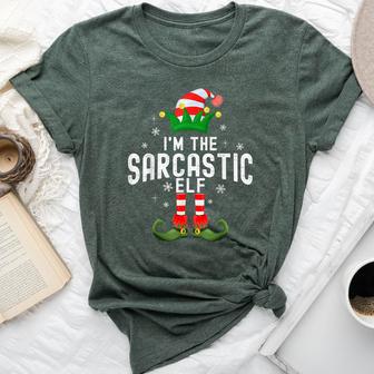 I'm The Sarcastic Elf Christmas Family Pjs Costume Bella Canvas T-shirt - Thegiftio UK