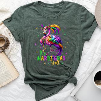 Its Mardi Gras Y'all Flamingo Costume Girls Mardi Gras Bella Canvas T-shirt - Thegiftio