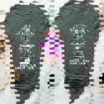 Just A Girl Who Loves Dragons And Books Dragon Reading Bella Canvas T-shirt | Mazezy