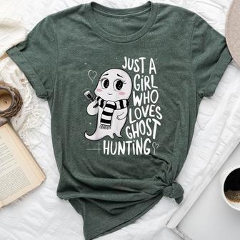 Just A Girl Who Loves Ghost Hunting Ghost Hunter Women Bella Canvas T-shirt - Thegiftio UK