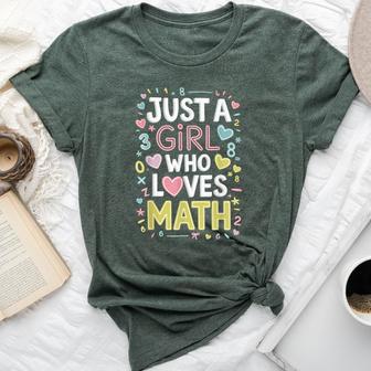Just A Girl Who Loves Math Mate Lovers Girls Women Bella Canvas T-shirt - Thegiftio UK