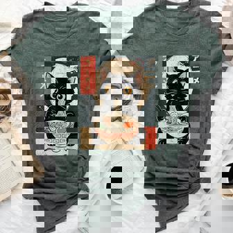 Kawaii Anime Cat Ramen Japanese Graphic Ns Bella Canvas T-shirt - Thegiftio