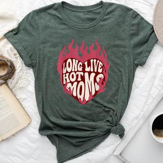 Long Live Hot Moms Retro Mom Humor Quote Bella Canvas T-shirt - Thegiftio UK