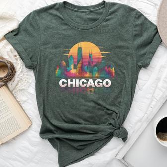 I Love Chicago Skyline Chicago City Tie Dye Chicago Bella Canvas T-shirt - Thegiftio UK