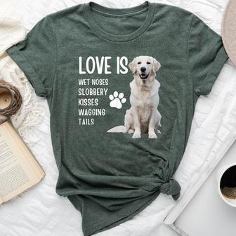 Love Is White English Cream Golden Retriever Mom Dog Puppy Bella Canvas T-shirt - Thegiftio UK