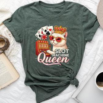 Lucky Slot Machine Queen Cute Cat Casino Gambling Lovers Bella Canvas T-shirt - Thegiftio UK