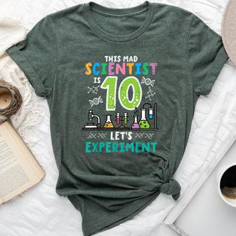 Mad Scientist Is 10 Lets Experiment 10Th Birthday Boys Girls Bella Canvas T-shirt - Thegiftio UK