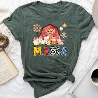 Mama Farm Cow Birthday Boy Matching Family Party Bella Canvas T-shirt - Thegiftio UK
