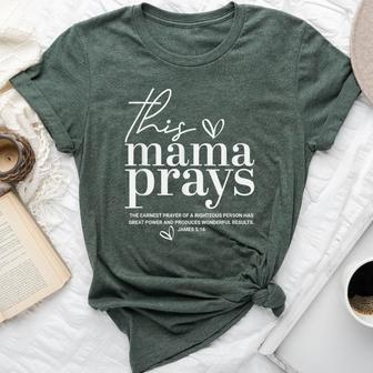 This Mama Prays Cute Jesus Scripture Bible Christian Women Bella Canvas T-shirt - Thegiftio UK