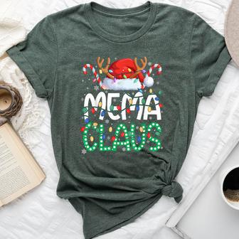 Mema Claus Christmas Lights Pajama Family Matching Grandma Bella Canvas T-shirt - Thegiftio UK