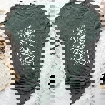 Messy Bun Skeleton Halloween Costume Never Better Bella Canvas T-shirt | Mazezy