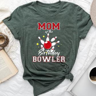 Mom Of The Birthday Bowler Bday Bowling Party Celebration Bella Canvas T-shirt - Thegiftio UK