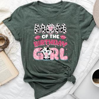 Mom Of The Birthday Girl Farm Cow Family Birthday Decoration Bella Canvas T-shirt - Thegiftio UK