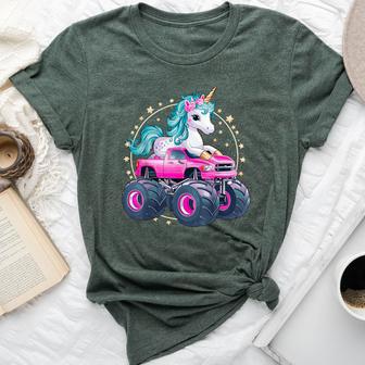 Monster Truck Unicorn Girl Birthday Party Monster Truck Bella Canvas T-shirt - Thegiftio UK
