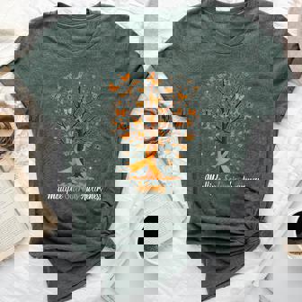 Multiple Sclerosis Awareness Butterfly Orange Ribbon Womens Bella Canvas T-shirt - Thegiftio