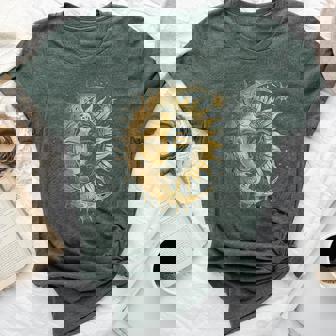 Mystic Sun And Moon Woman Mystical Flowers Aesthetic Bella Canvas T-shirt - Thegiftio