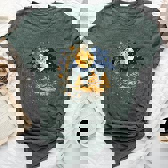 Mystical Sun And Moon With Woman Mystical Flowers Aesthetic Bella Canvas T-shirt - Thegiftio