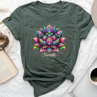 Namaste Lotus Flower Meditaton Zen Bohemian Bella Canvas T-shirt - Thegiftio UK
