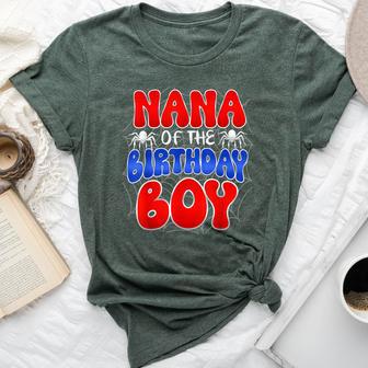 Nana Of The Birthday Boy Costume Spider Web Birthday Party Bella Canvas T-shirt - Thegiftio UK