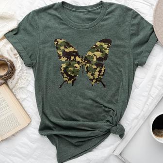Natural Camouflage Butterfly Bella Canvas T-shirt - Thegiftio UK