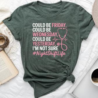 Night Shift Nurse Life Nursing Nightshift Nurse Bella Canvas T-shirt - Thegiftio UK